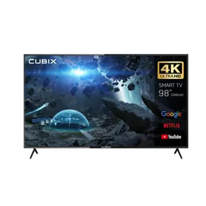 큐빅스 4K UHD LED 스마트 TV, 249cm(98인치) 대형티비 구글 안드로이드 11 넷플릭스 유튜브 WIFI 스탠드 벽걸이 기사방문설치, K9801TUS, 방문설치, 스탠드형, 249cm(98인치)